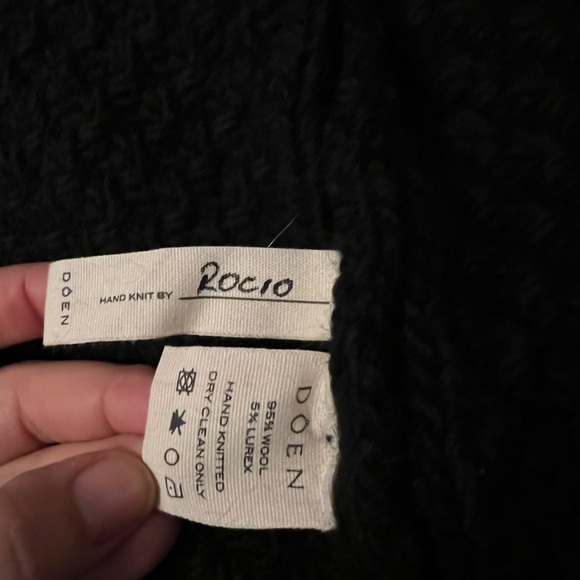 NWT Doen Tamara Black Cable Knit Cardigan - Picture 4 of 4